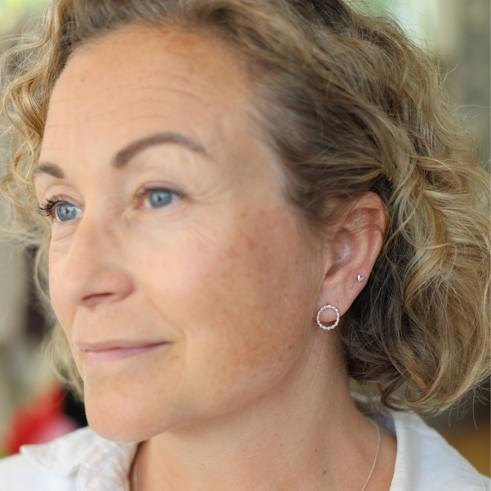 Pärltråd cirklar - Silverörhängen