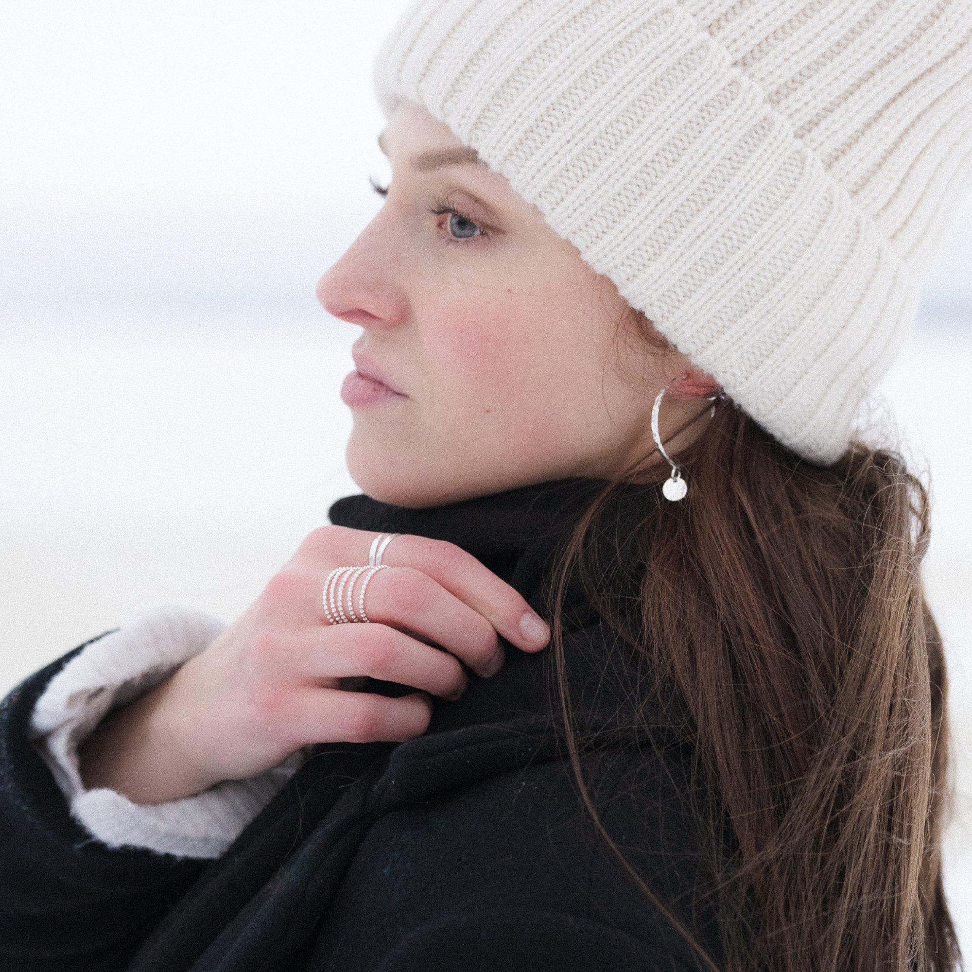 Hamrade ringar med hänge, 3 cm