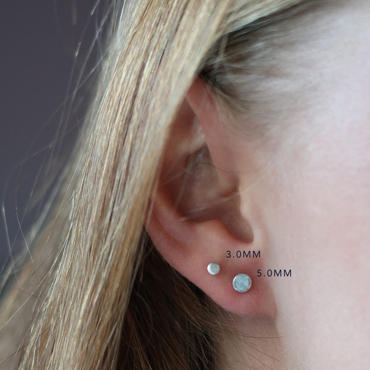 Hamrade dots 5 mm - Silverörhängen