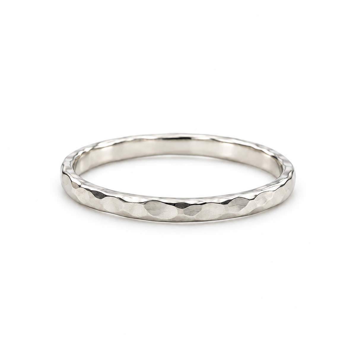 Handhamrad ring 2 mm - Silverring
